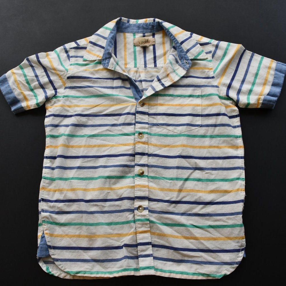 Peek Button down short sleeve top